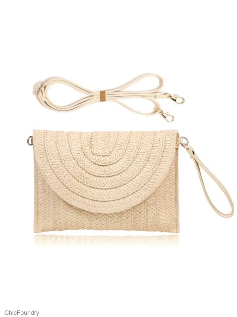 Straw Clutch Handbag Woven Envelope Crossbody Bag Summer Beach Purse